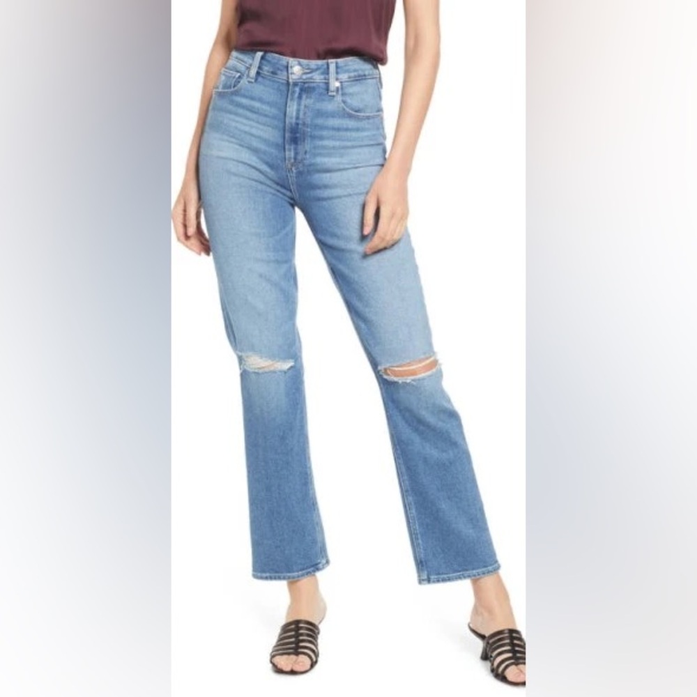 PAIGE Denim Stella Straight Jeans Distressed Size 33